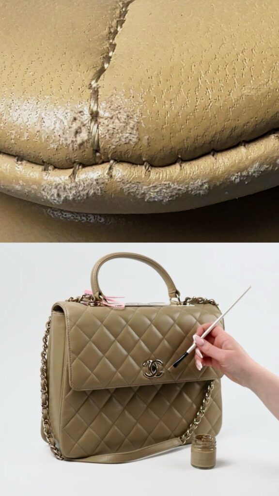 Renowacja torebki Chanel – naprawa przetarć i odnowa koloru w pracowni Mr.Shoe