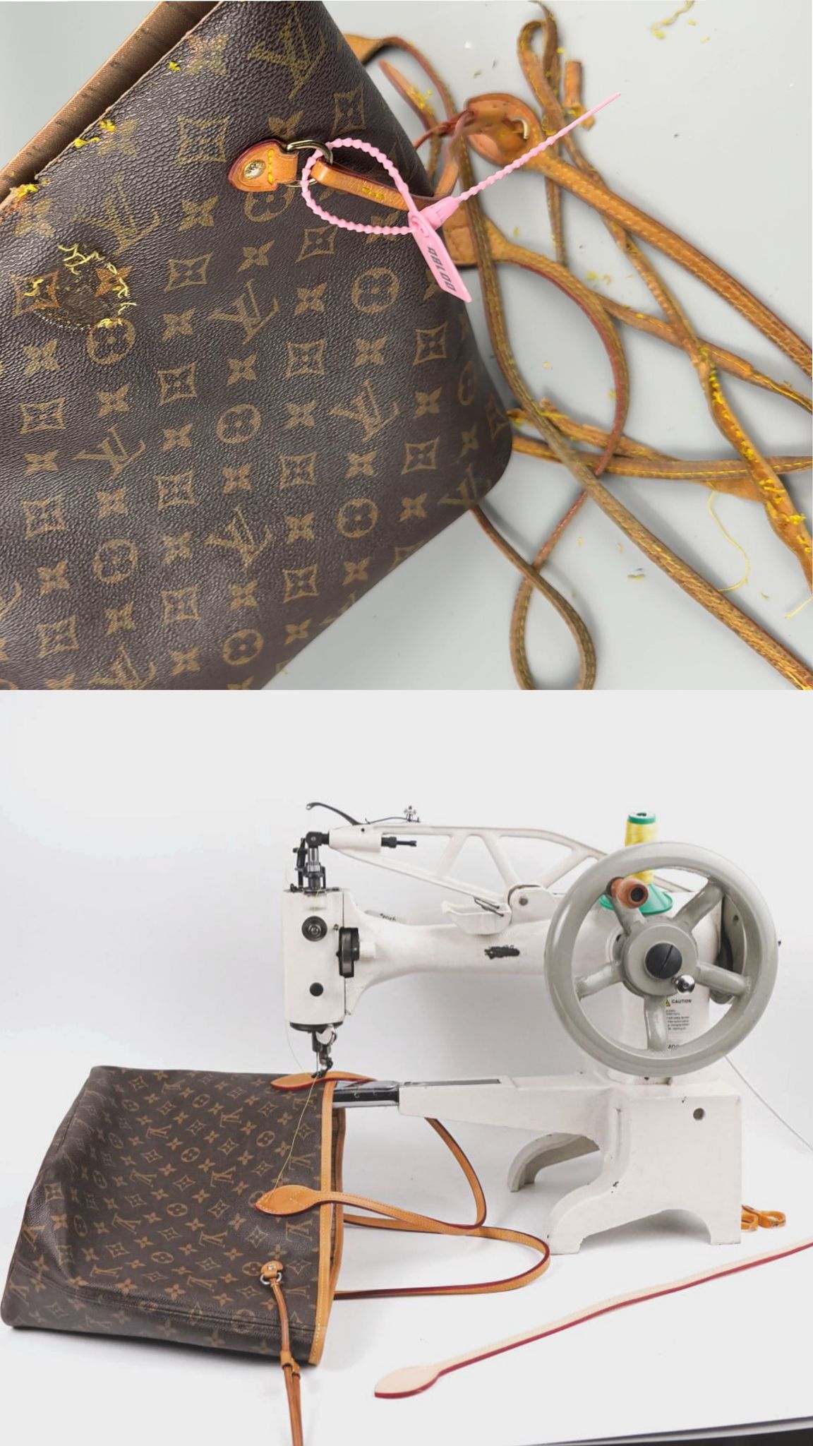 Renowacja torebki Louis Vuitton – wymiana rączek w pracowni kaletniczej Mr.Shoe