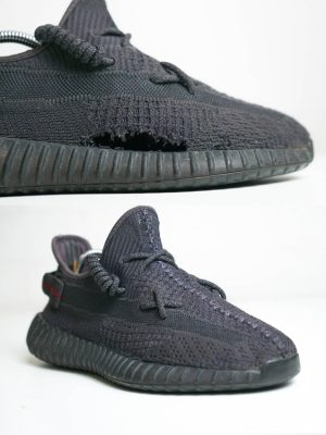 Renowacja sneakersów Adidas Yeezy – naprawa dziurawej cholewki w pracowni szewskiej Mr.Shoe